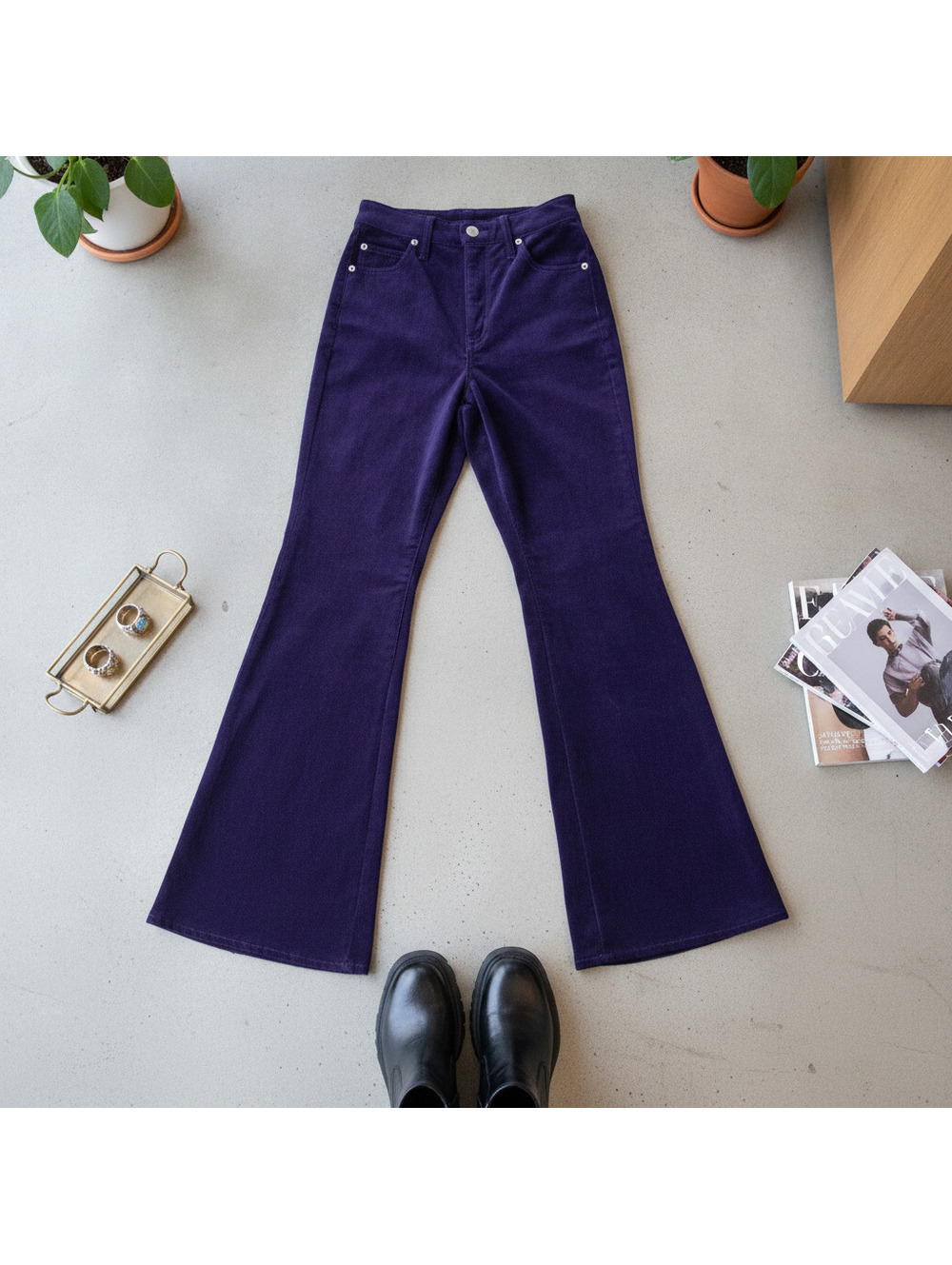 Goth Vibe Coût De La Liberté Purple Velvet Flares 25
